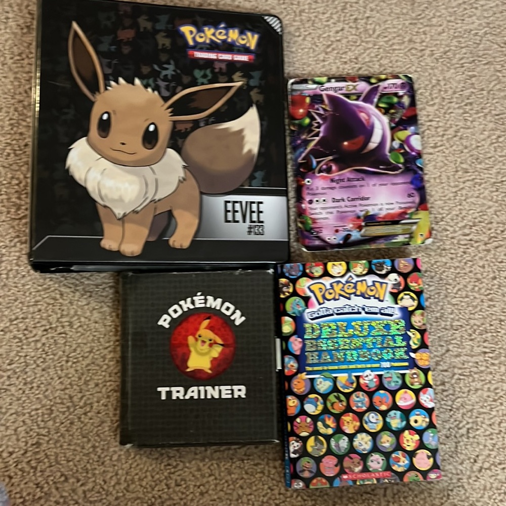 Pokemon card + folder + book and small box